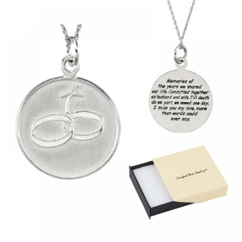 Words Of Comfort Sterling Silver Memorial Pendant Necklace