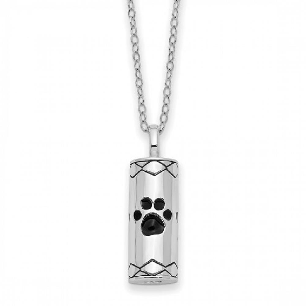 Dog Tag Sterling Silver Necklace for Ashes