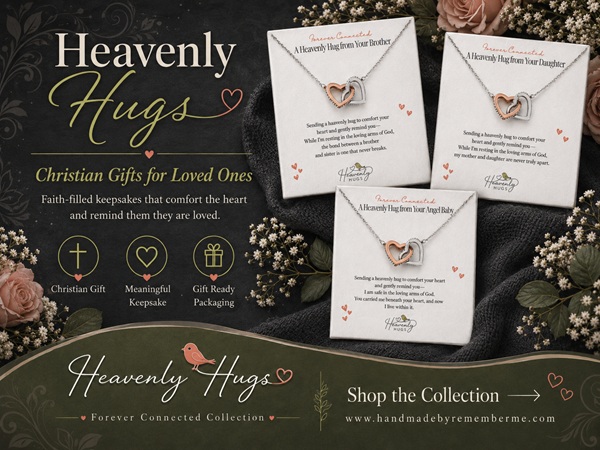 heavenly hugs memorial necklaces christian scripture based graphic
