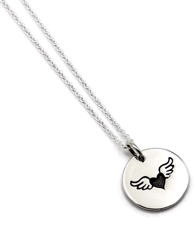 Sterling Silver In Loving Memory Angel Wing Necklace