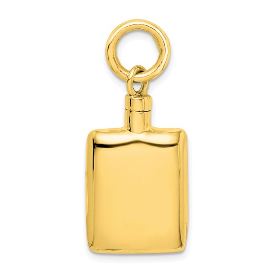 Rectangular Urn Pendant for Ashes- Sterling Silver Gold Flash Plated