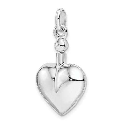 Heart Shaped Urn Pendant for Ashes- Sterling Silver