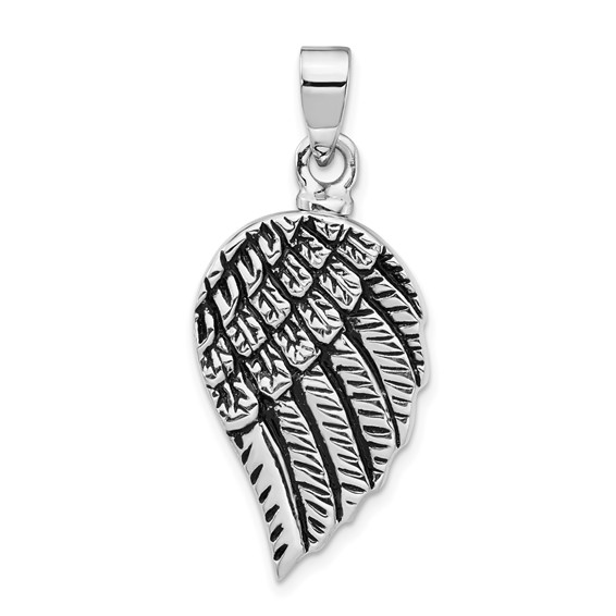 Enameled Angel Wing Urn Pendant for Ashes- Sterling Silver