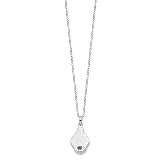 Sterling Silver CZ Tear Of Strength Ashes Necklace 18in Necklace