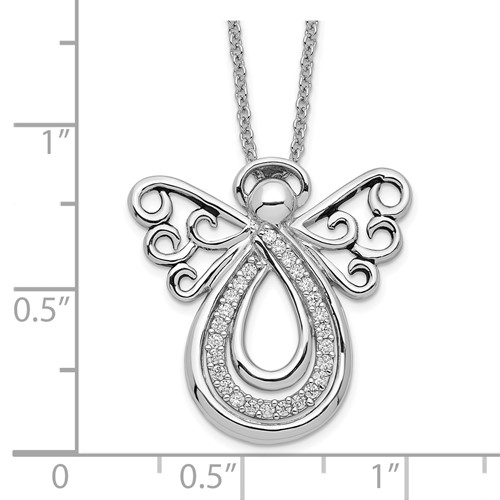 Sterling Silver Angel of Comfort Remembrance Necklace - Angel Wing Jewelry