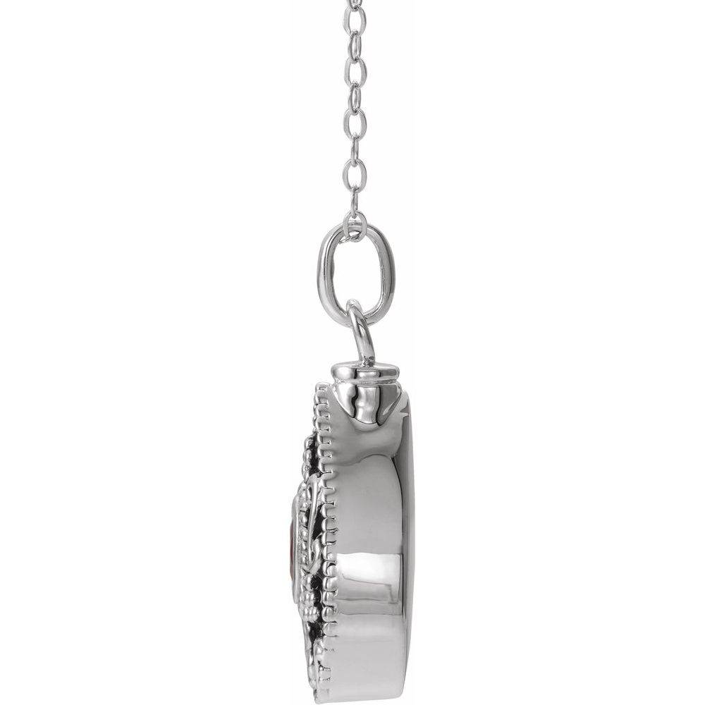 Birthstone March Cremation Necklace | Sterling Silver Ash Holder Necklace