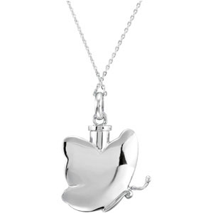 Butterfly Cremation Necklace | Sterling Silver Ash Holder Necklace for Women