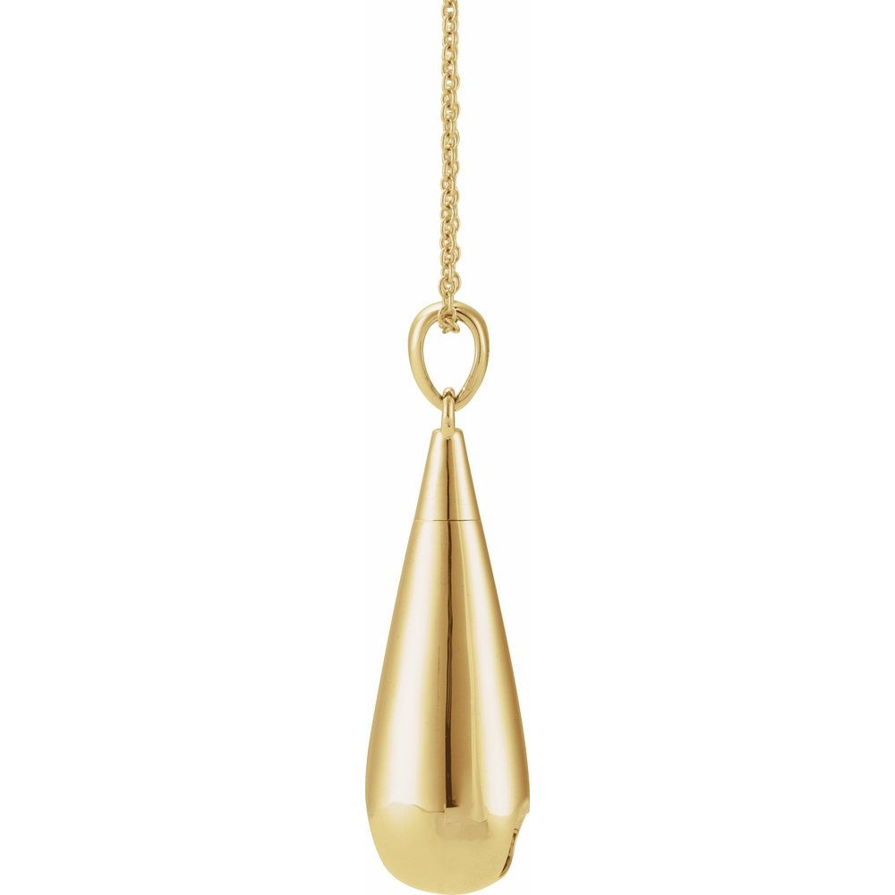 Tear of Love Cremation Urn Necklace in 10K Yellow Gold