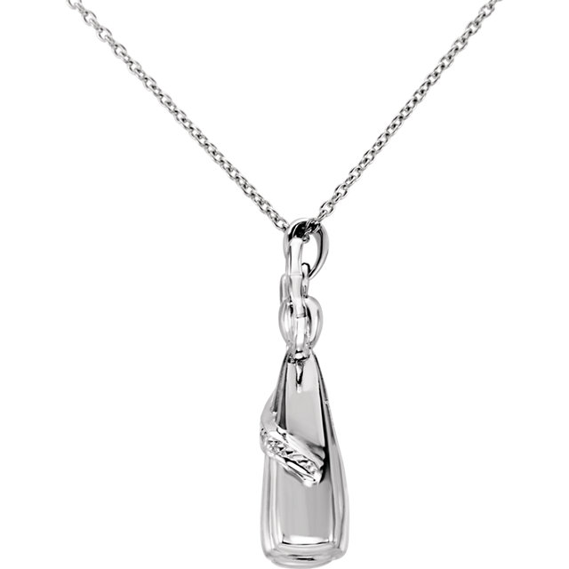 Angel Ashes Necklace in 10K White Gold with .03 CTW Diamonds