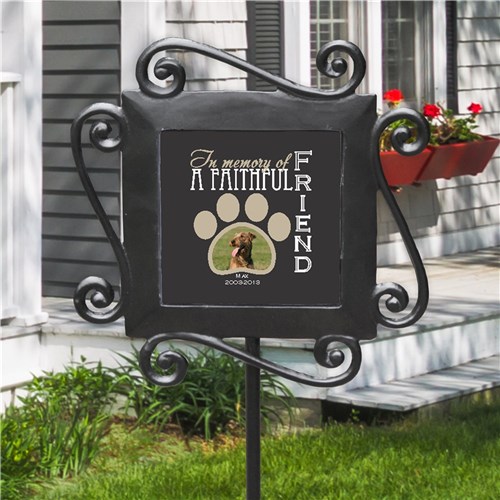 Personalized Pet Memorial Garden Stake with Photo