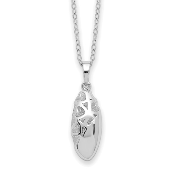Sterling Silver Clustered CZ Hearts Ashes Necklace