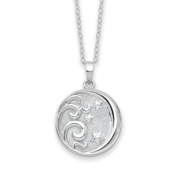 Sterling Silver Round Night Sky Ashes Necklace