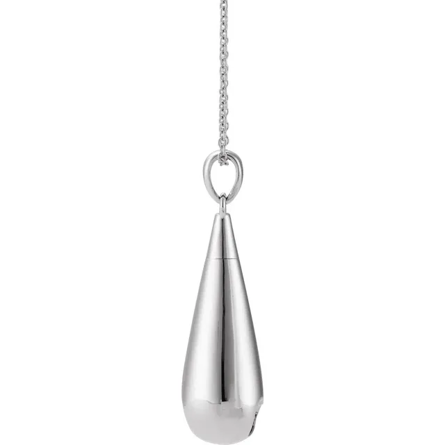 Tear of Love Cremation Necklace in Sterling Silver