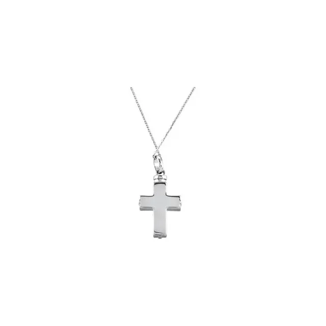 Woven Cross Cremation Necklace | Sterling Silver Christian Ash Holder Necklac