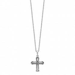 Sterling Silver Antiqued Cross Ash Holder Cremation Necklace