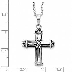 Sterling Silver Antiqued Cross Ash Holder Cremation Necklace