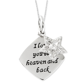 I Love You To Heaven and Back - Inspirational Necklace - Memorial Jewelry