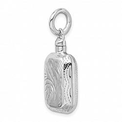 Sterling Silver Rectangular Ashes Memorial Jewelry Pendant