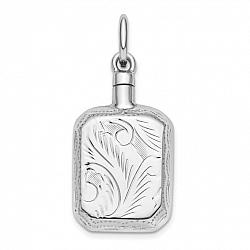 Sterling Silver Rectangular Ashes Memorial Jewelry Pendant
