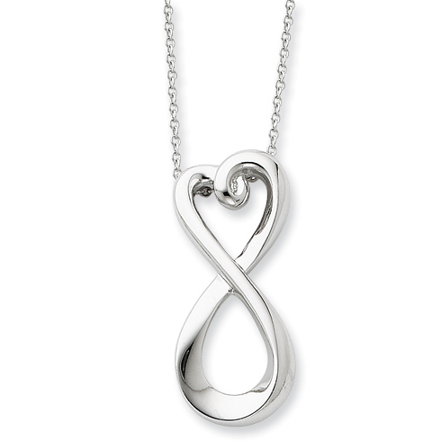Sterling Silver Polished Infinite Love Necklace - Inspirational Necklace