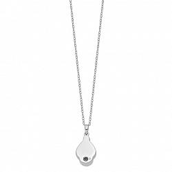 Sterling Silver CZ Tear Of Strength Ashes Necklace 18in Necklace
