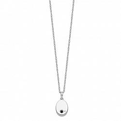 Sterling Silver CZ Antiqued Flower Ash Holder 18in Necklace