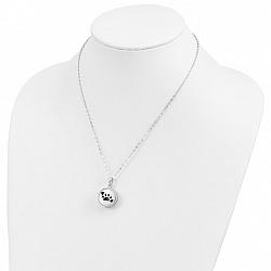 Sterling Silver Enameled Paw Print Ash Holder 18in Necklace