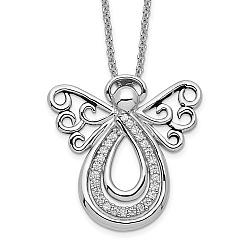 Sterling Silver Angel of Comfort Remembrance Necklace - Angel Wing Jewelry