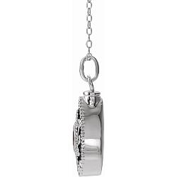 Birthstone March Cremation Necklace | Sterling Silver Ash Holder Necklace