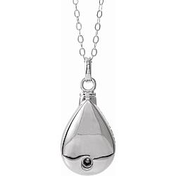 Birthstone March Cremation Necklace | Sterling Silver Ash Holder Necklace