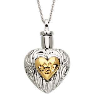 Pet Heart Ash Holder Necklace - Pet Cremation Jewelry