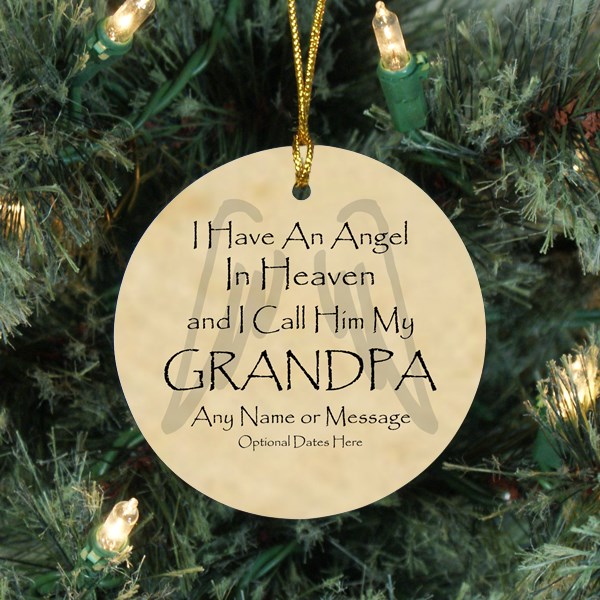 Angel Grandpa Christmas Memorial Ornament - Loss of Grandfather