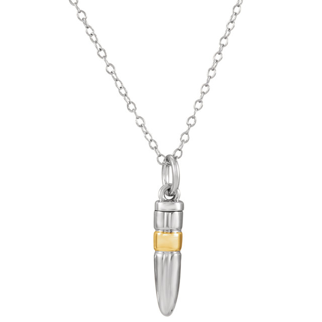 Sterling Silver Bullet Cremation Necklace Ash Holder Pendant