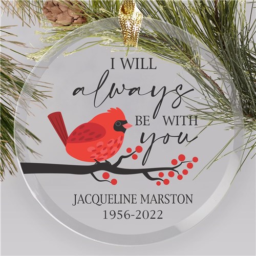 Always with You Cardinal Personalized Memorial Ornament