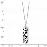 Sterling Silver Antiqued Cylinder Remembrance Ash Holder Necklace