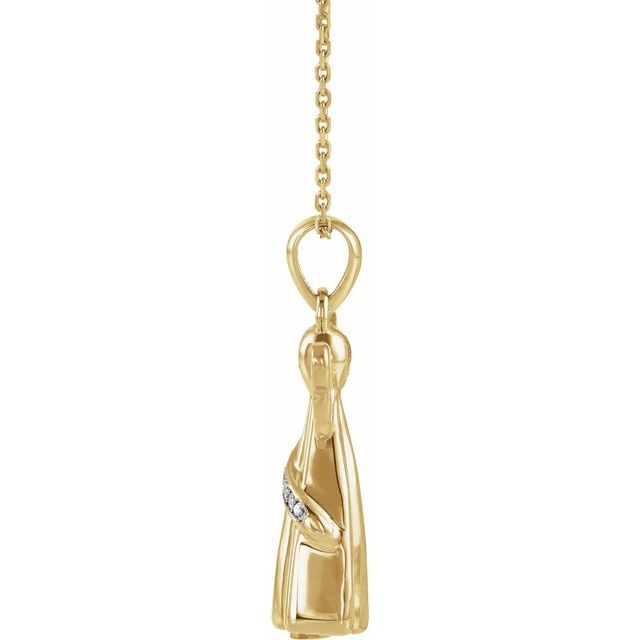 Angel Ashes Necklace in 10K Yellow Gold with .03 CTW Diamonds