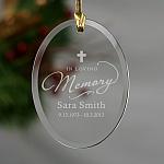 In Loving Memory Glass Personalized Christmas Memorial Ornaments