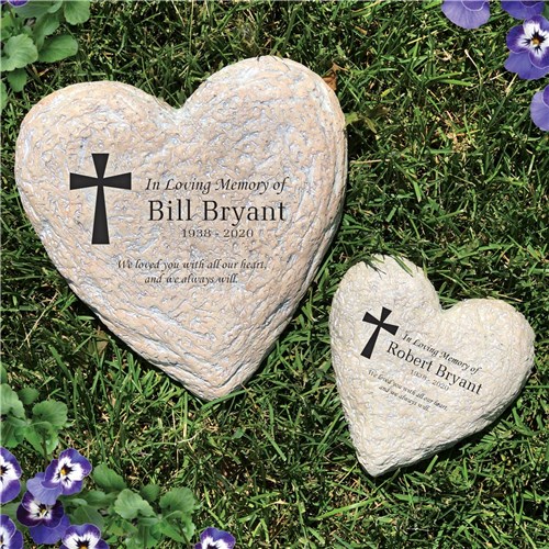 Personalized Memorial Garden Stone Heart Shaped - Memorial Gift Idea