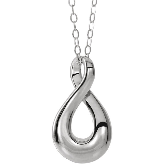 Infinity Loop Style Cremation Necklace in Sterling Silver