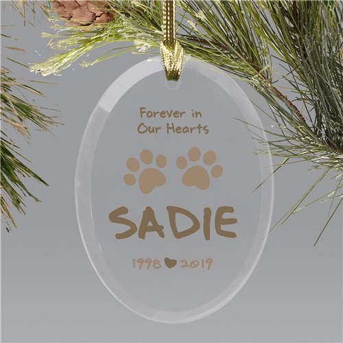 Forever In Our Hearts Pet Christmas Memorial Ornament