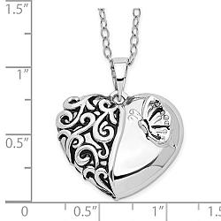 Sterling Silver Butterfly Heart Ashes Necklace