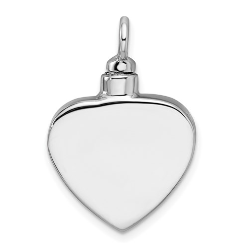 Paw Print Heart Shaped Urn Pendant for Ashes - Sterling Silver